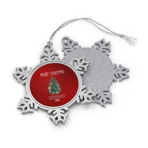 eTown Red Merry Christmas 2024 Ornament